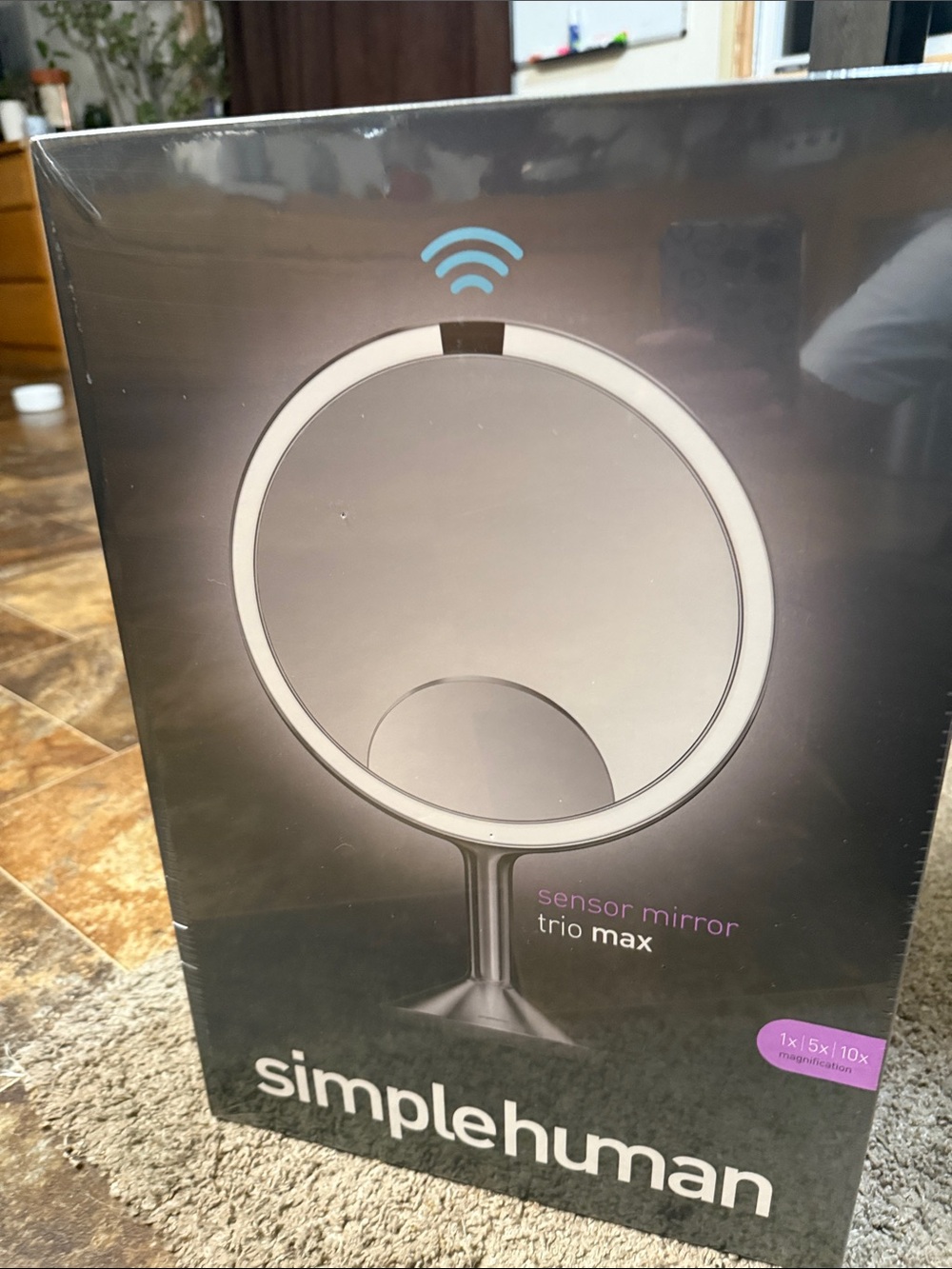 simplehuman Sensor Mirror Trio Max — Silver LED Vanity Mirror